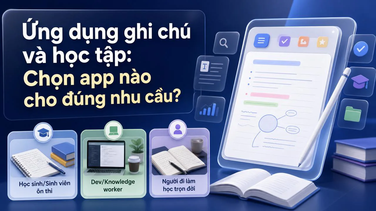 Ứng dụng ghi chú và học tập: Chọn app nào cho đúng nhu cầu?