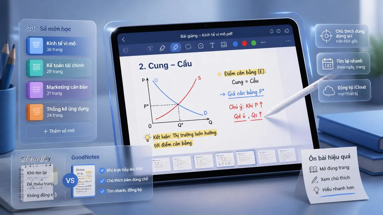 Vì sao GoodNotes hợp ghi chép bài giảng hơn sổ tay
GoodNotes là app ghi chú viế