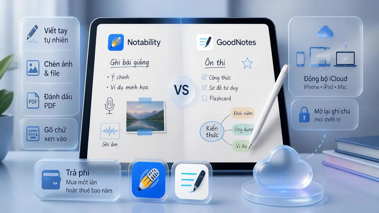 Hai app ghi chú viết tay này là gì, dùng để làm gì?
Notability và GoodNotes đều
