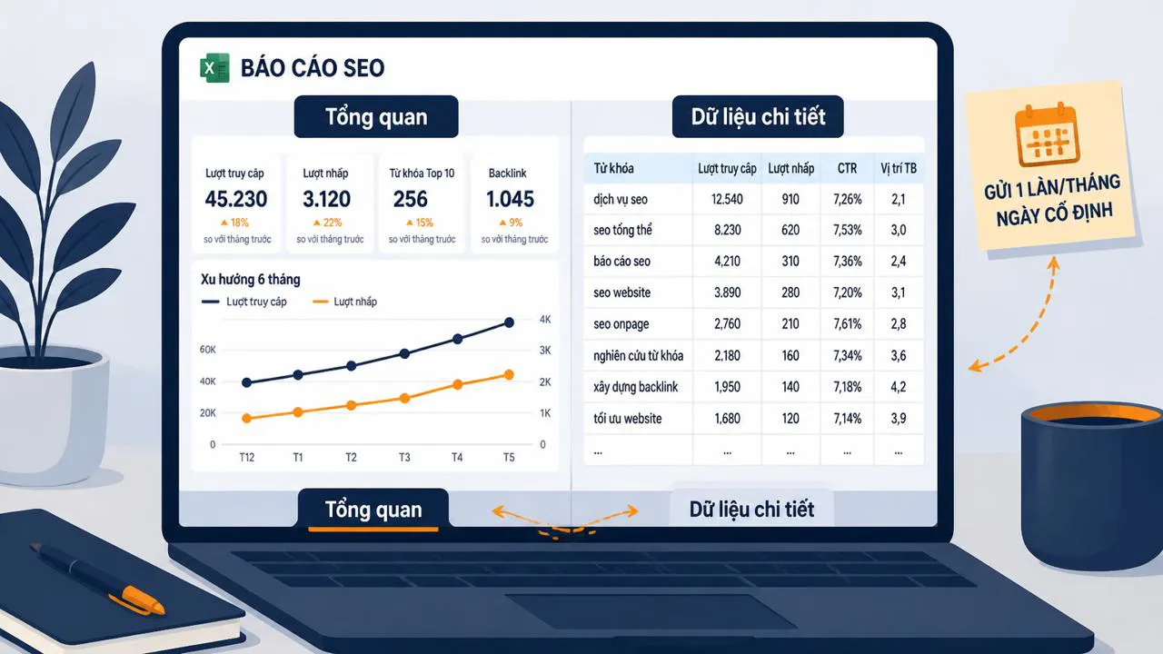 Cấu trúc dashboard Excel 2 lớp