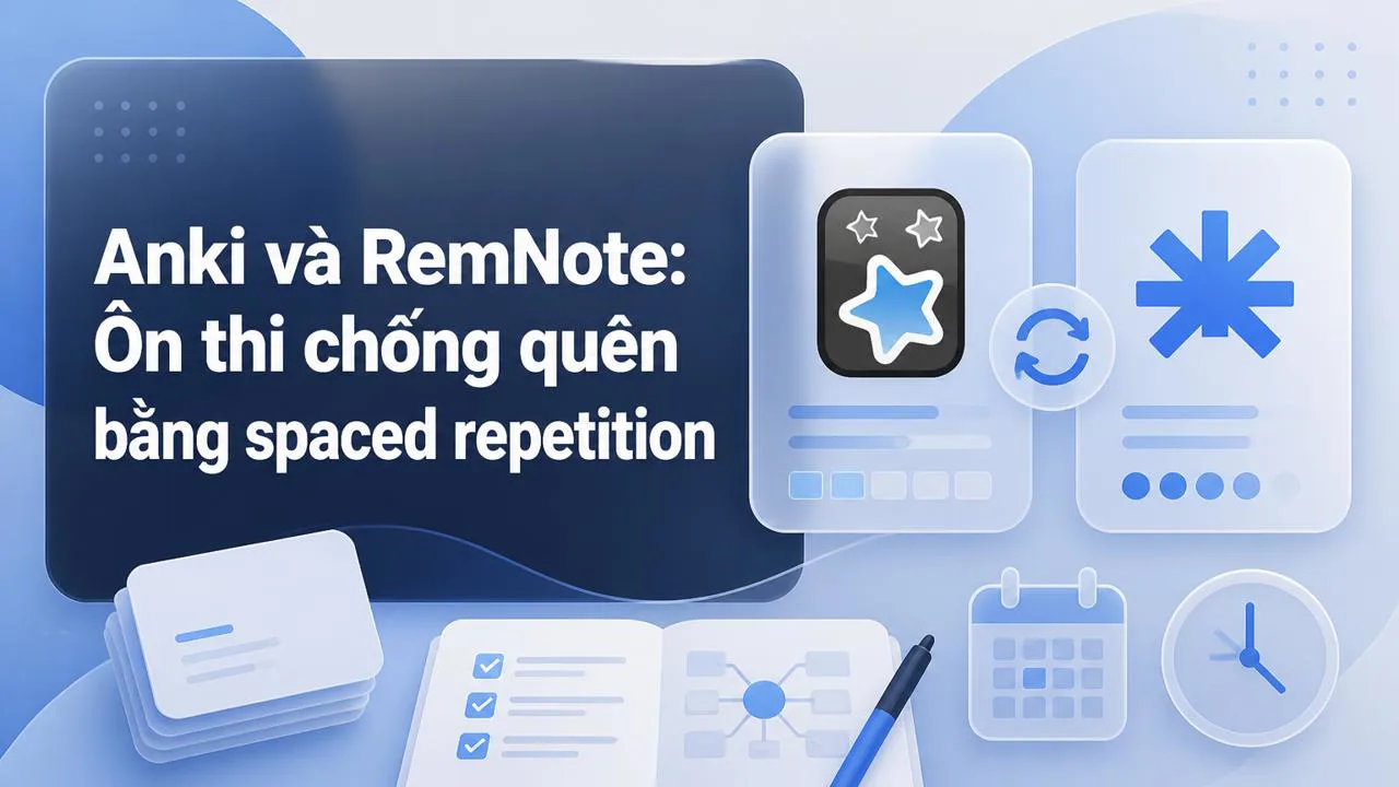 Anki và RemNote: Ôn thi chống quên bằng spaced repetition