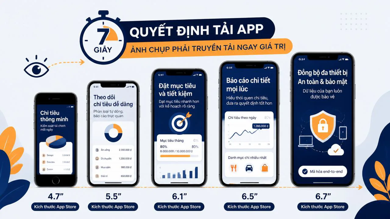 Minh họa các kích thước màn hình iPhone xếp cạnh nhau