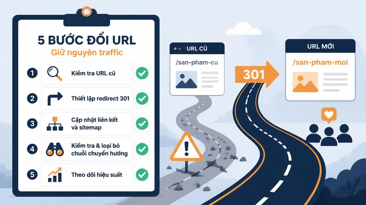 Checklist 5 bước đổi URL an toàn cho SEO