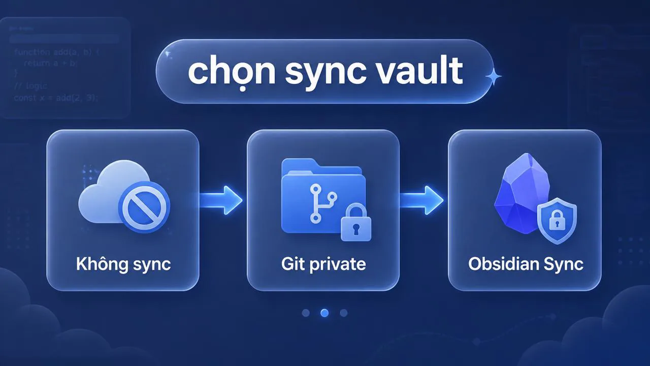 Ba lựa chọn sync vault Obsidian