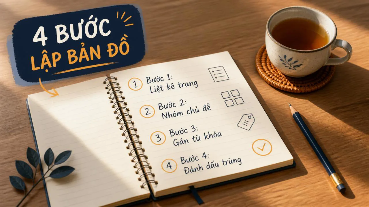 Sổ tay ghi chú 4 bước lập bản đồ từ khóa