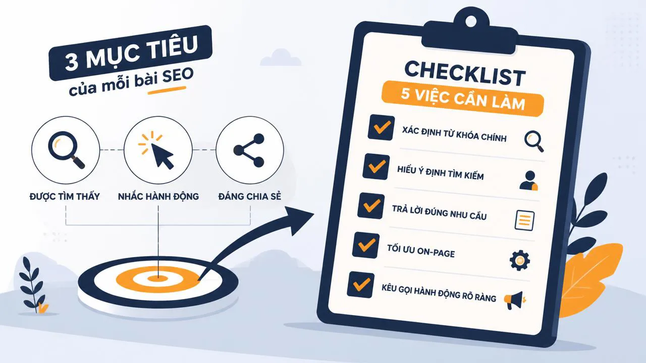 Checklist 5 việc cần làm cho mỗi bài SEO