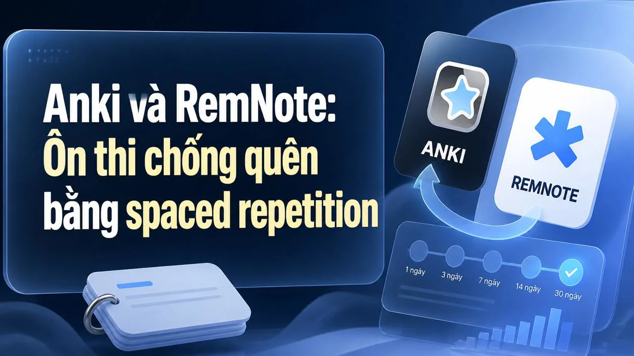 Anki và RemNote: Ôn thi chống quên bằng spaced repetition