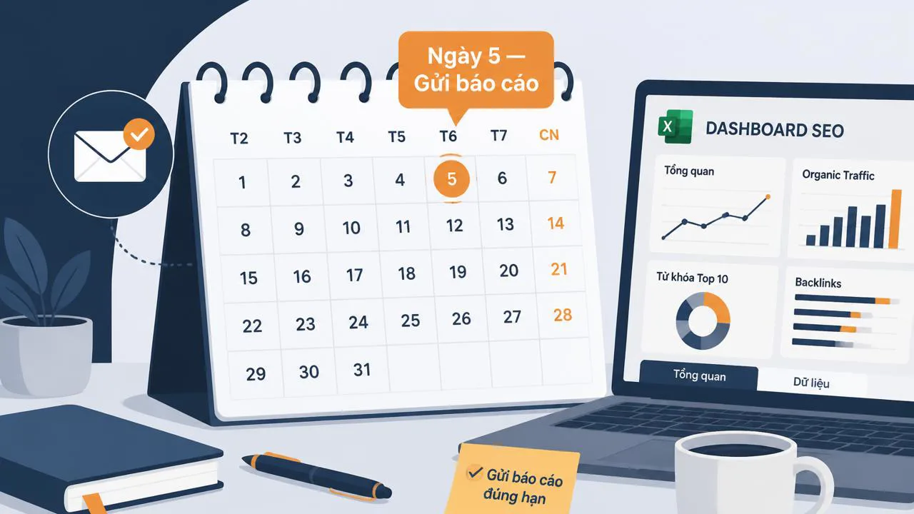 Lịch gửi báo cáo SEO hàng tháng