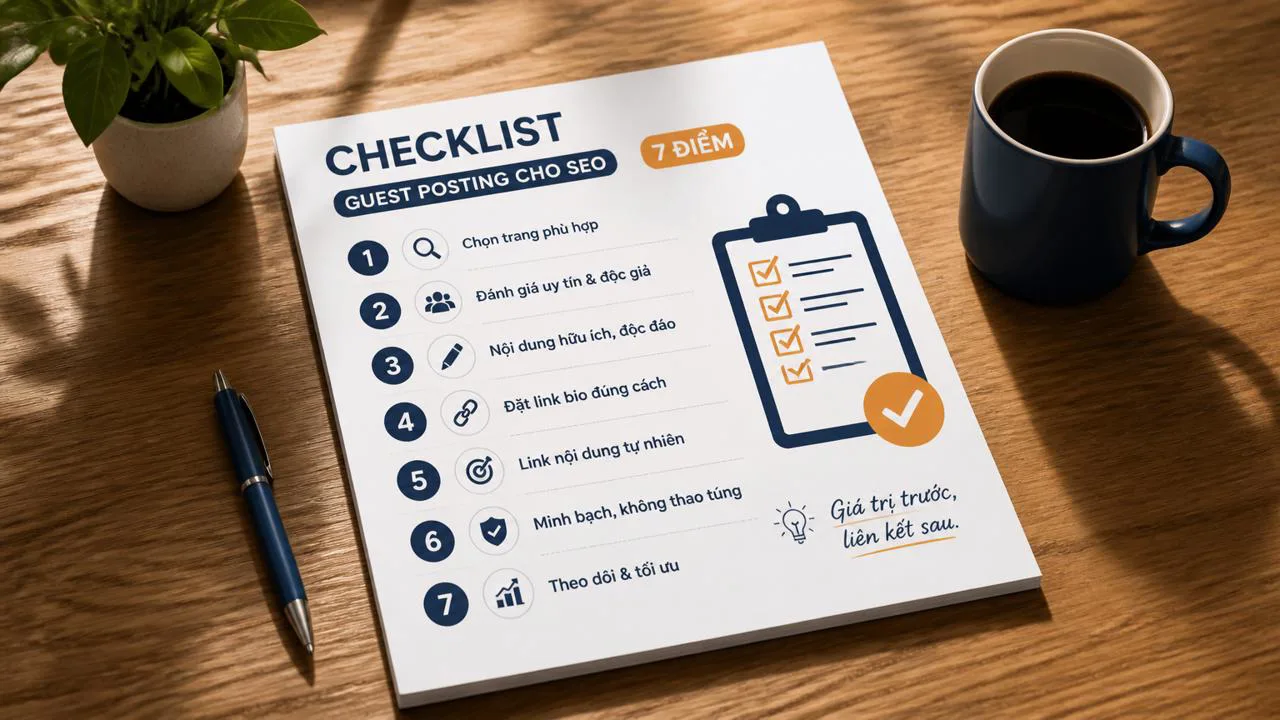 Checklist 7 điểm cho người mới bắt đầu guest posting