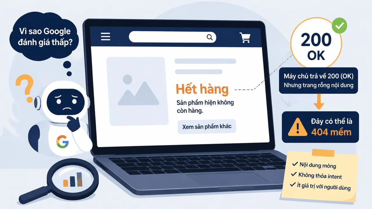 Ví dụ trang 404 mềm trên shop