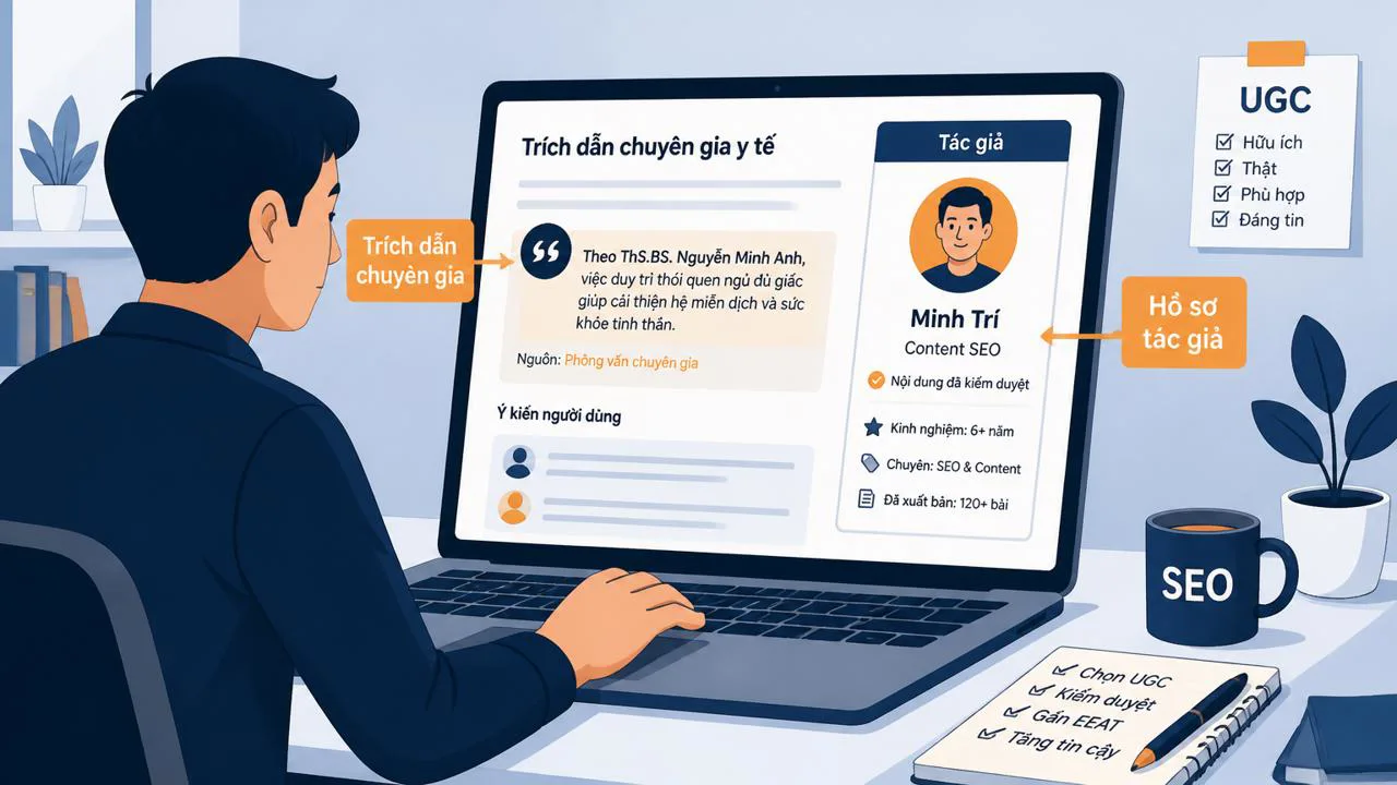 Hình minh họa tác giả xác minh và trích dẫn chuyên gia