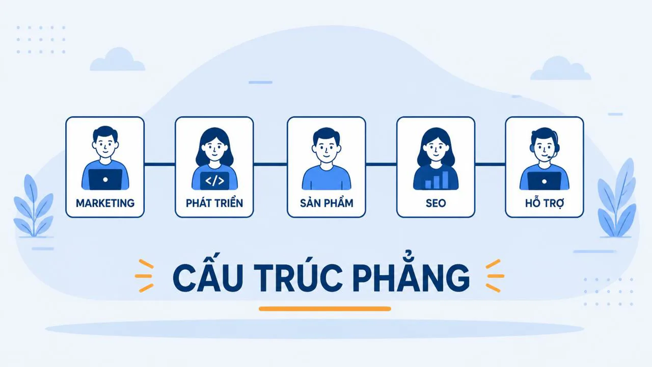 Minh họa cấu trúc website phẳng dễ đi