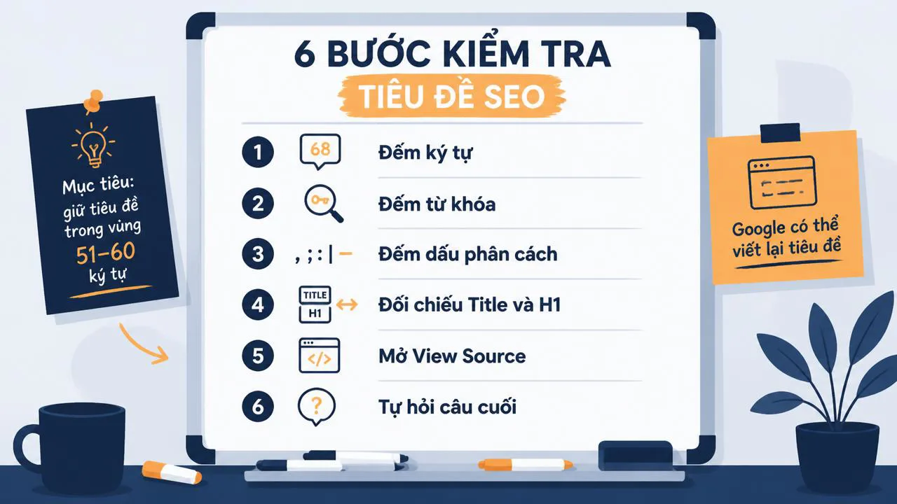 Checklist 6 bước kiểm tra tiêu đề SEO
