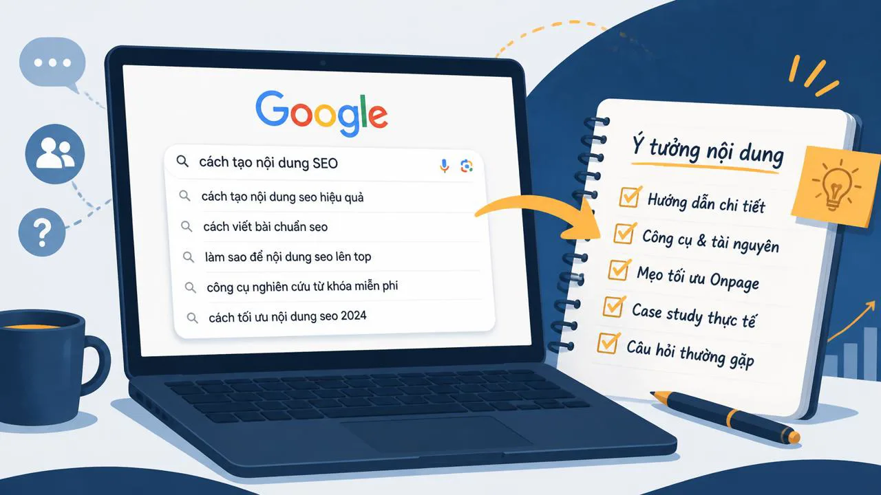 Hộp gợi ý Google và sổ ghi chú