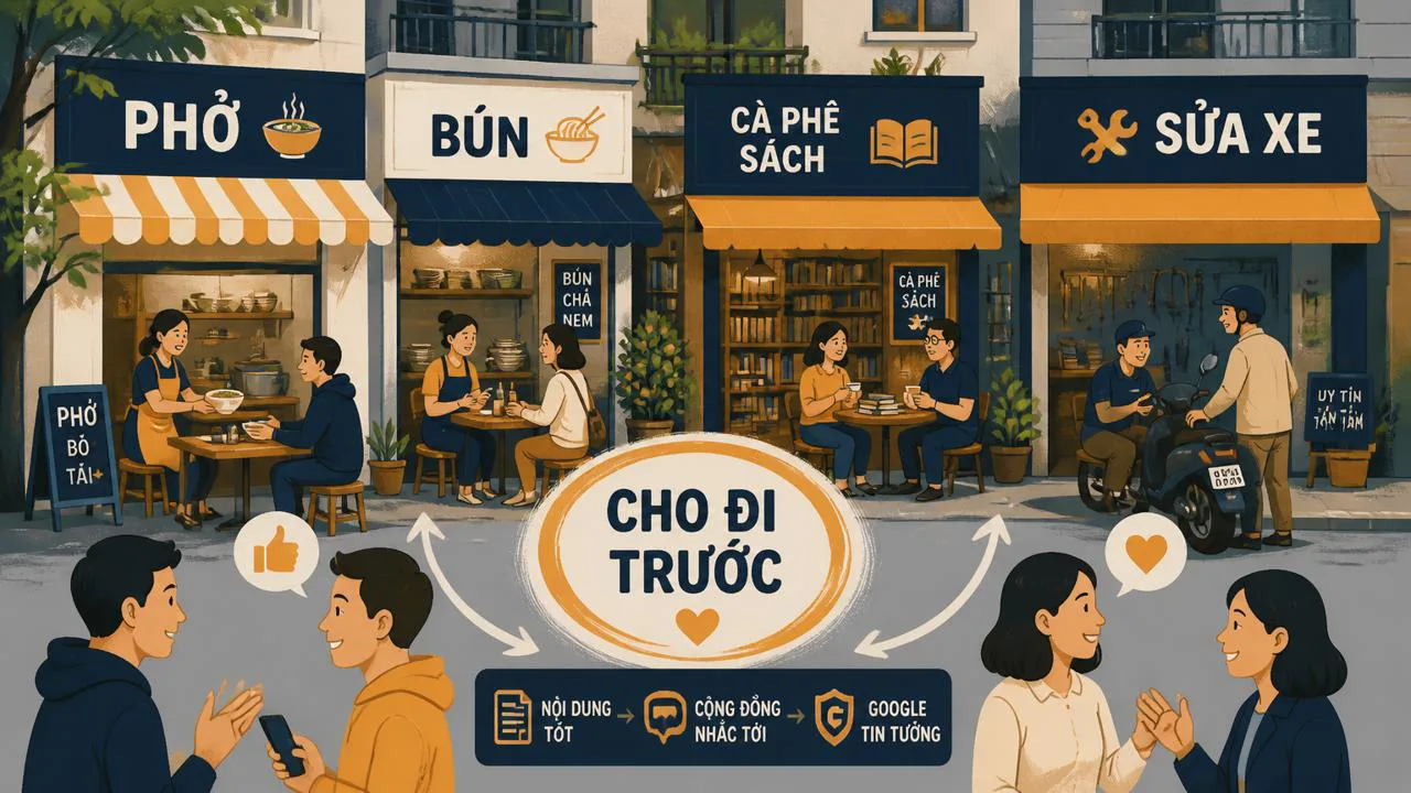 Minh họa khu phố như hệ sinh thái chia sẻ