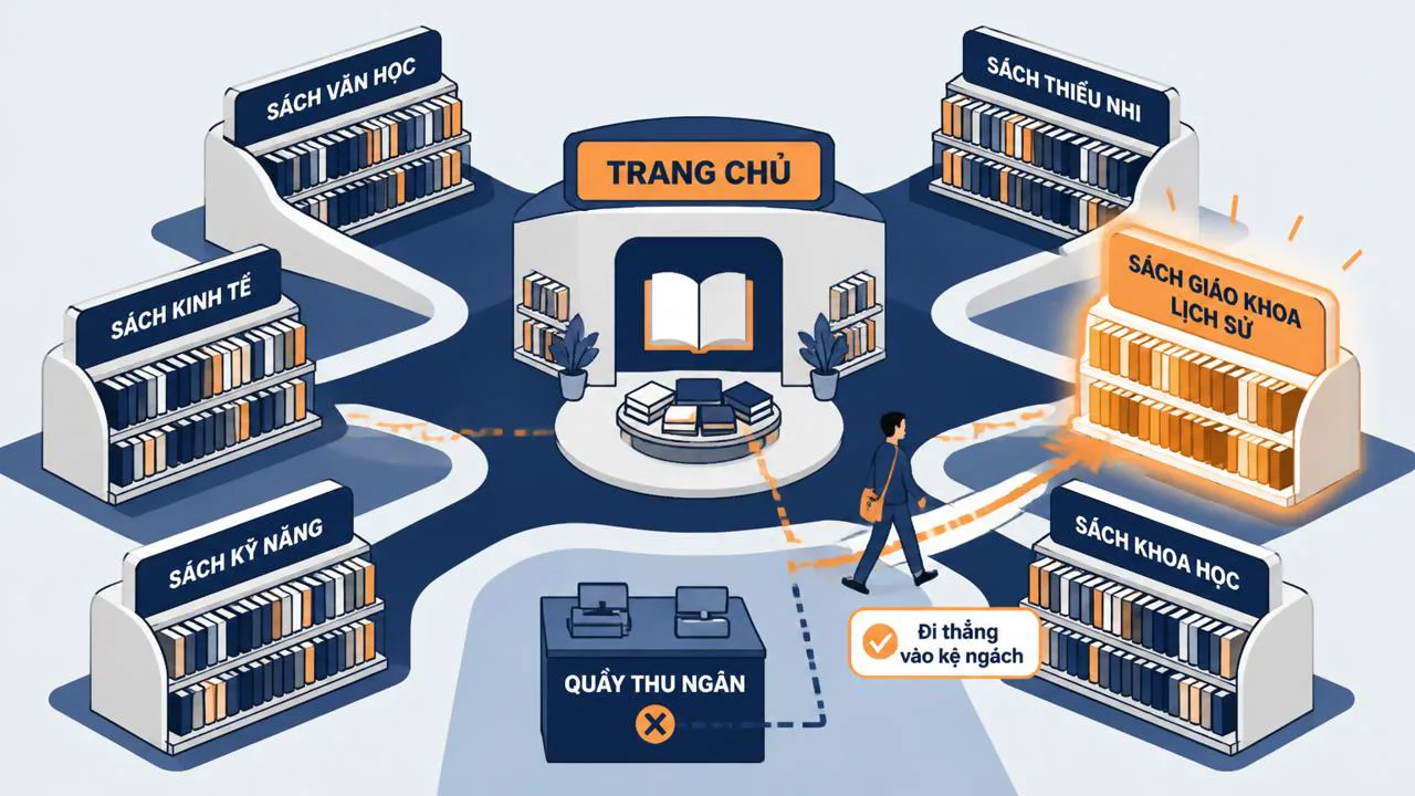 Sơ đồ trang chủ và trang ngách trong website