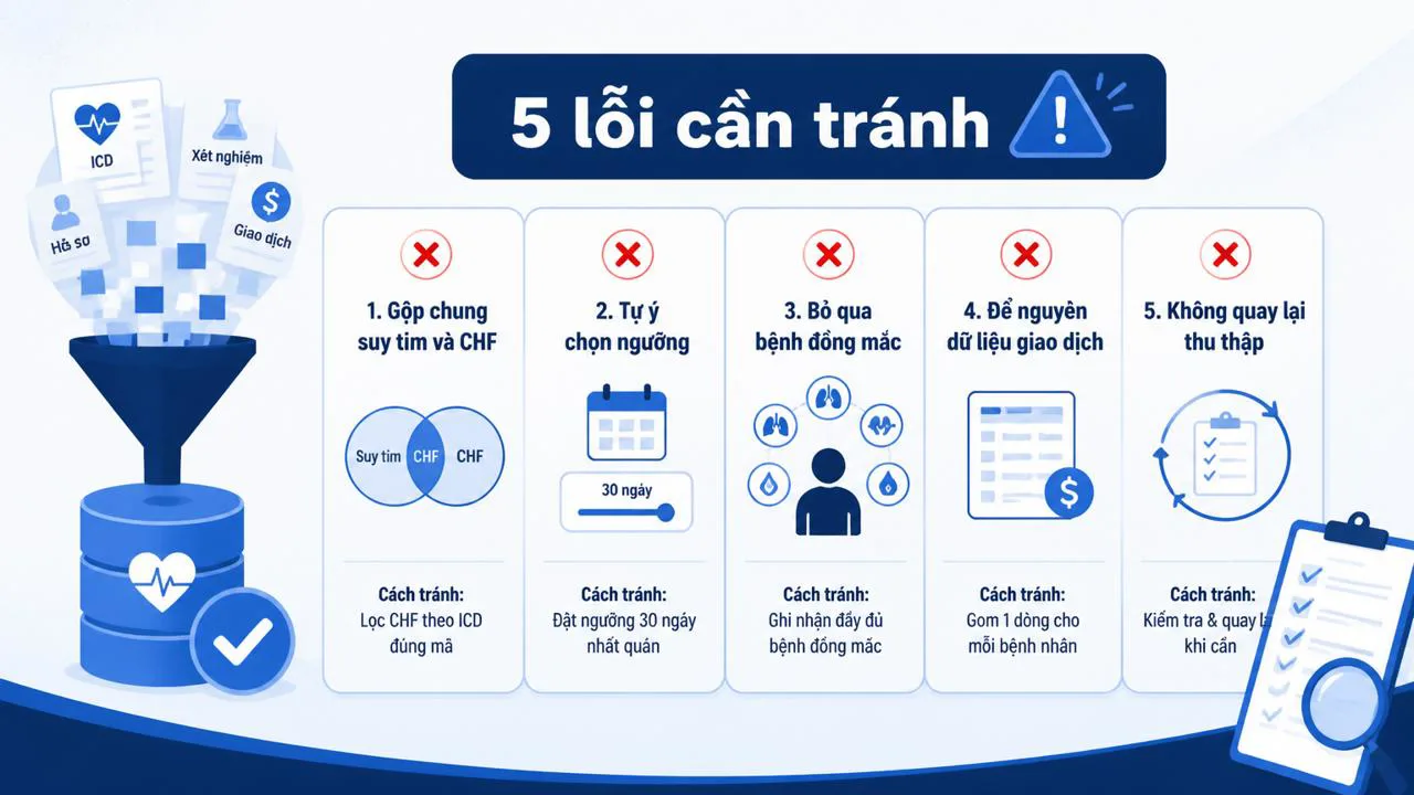 Bảng liệt kê 5 sai lầm thường gặp khi chuẩn bị dữ liệu y tế