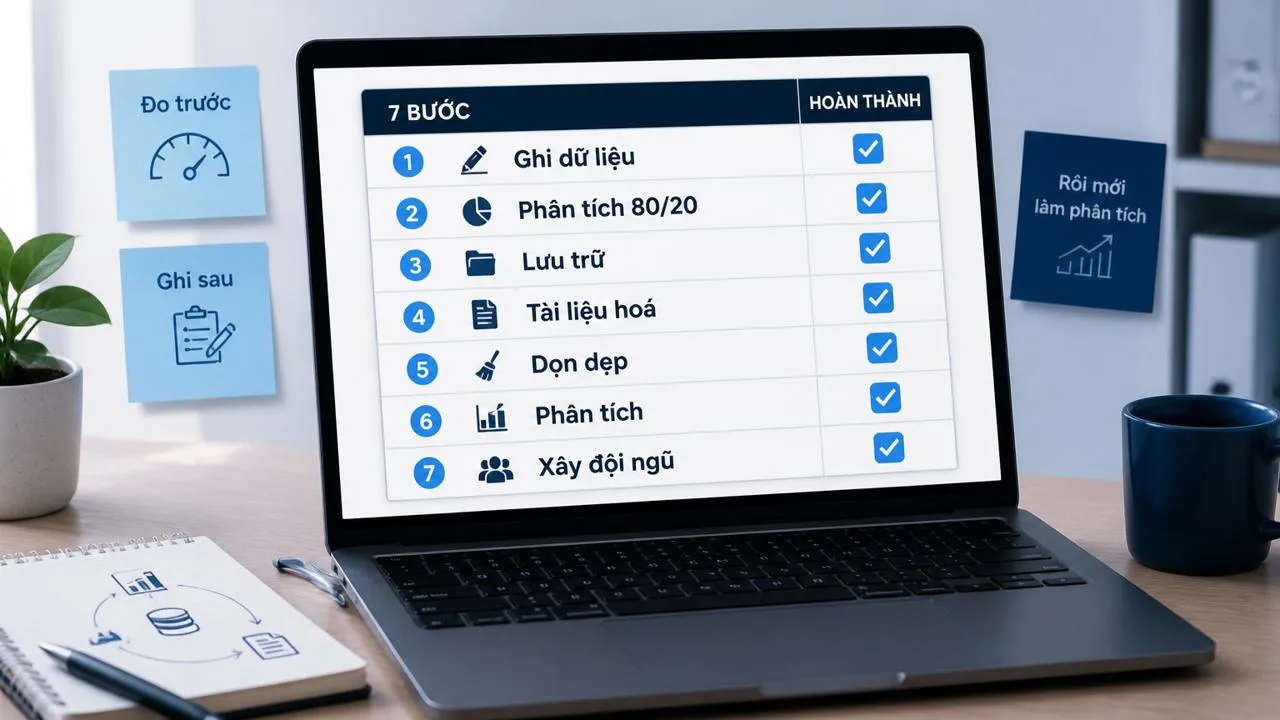 Bảng tính checklist bảy bước bắt đầu với data science cho doanh nghiệp nhỏ