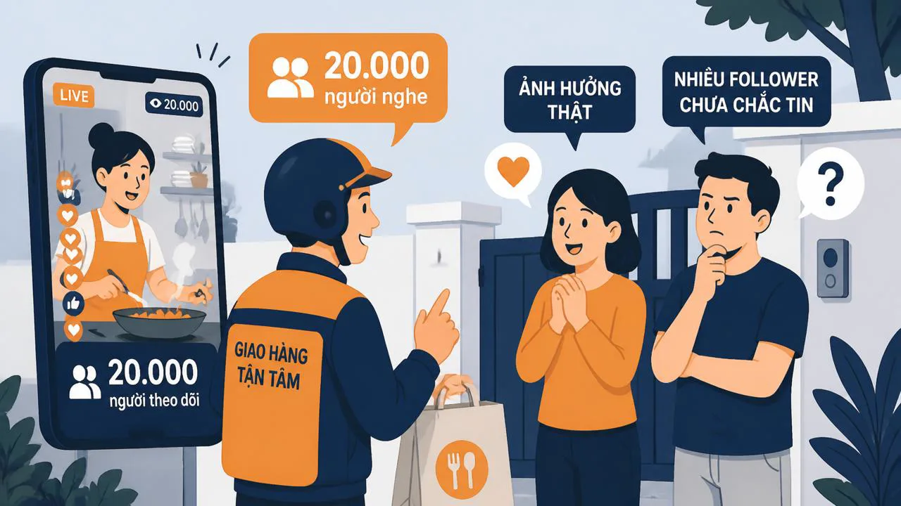 So sánh 20.000 người nghe nhưng trọng lượng khác nhau