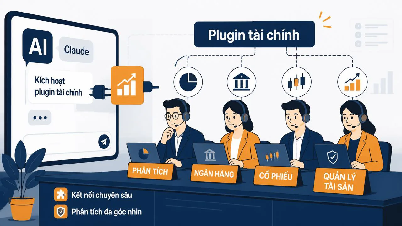 Tổng đài nhiều nhân viên minh họa các module plugin tài chính