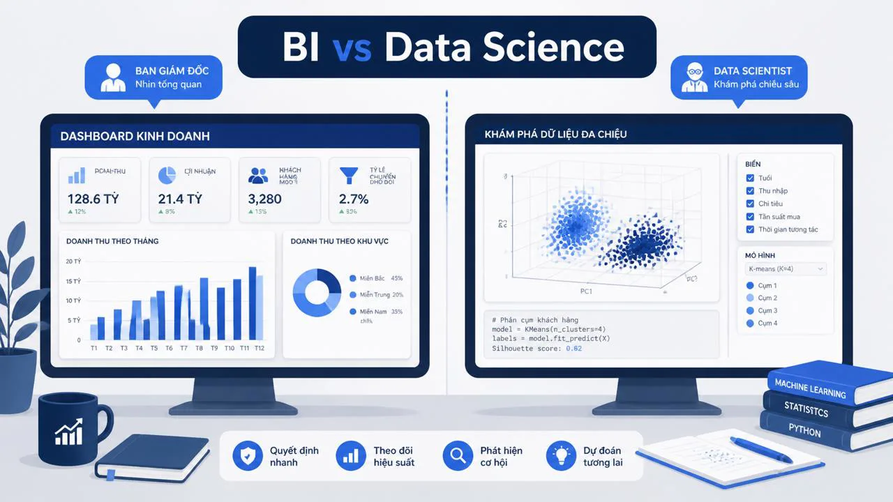 Hai loại trực quan: BI và data science