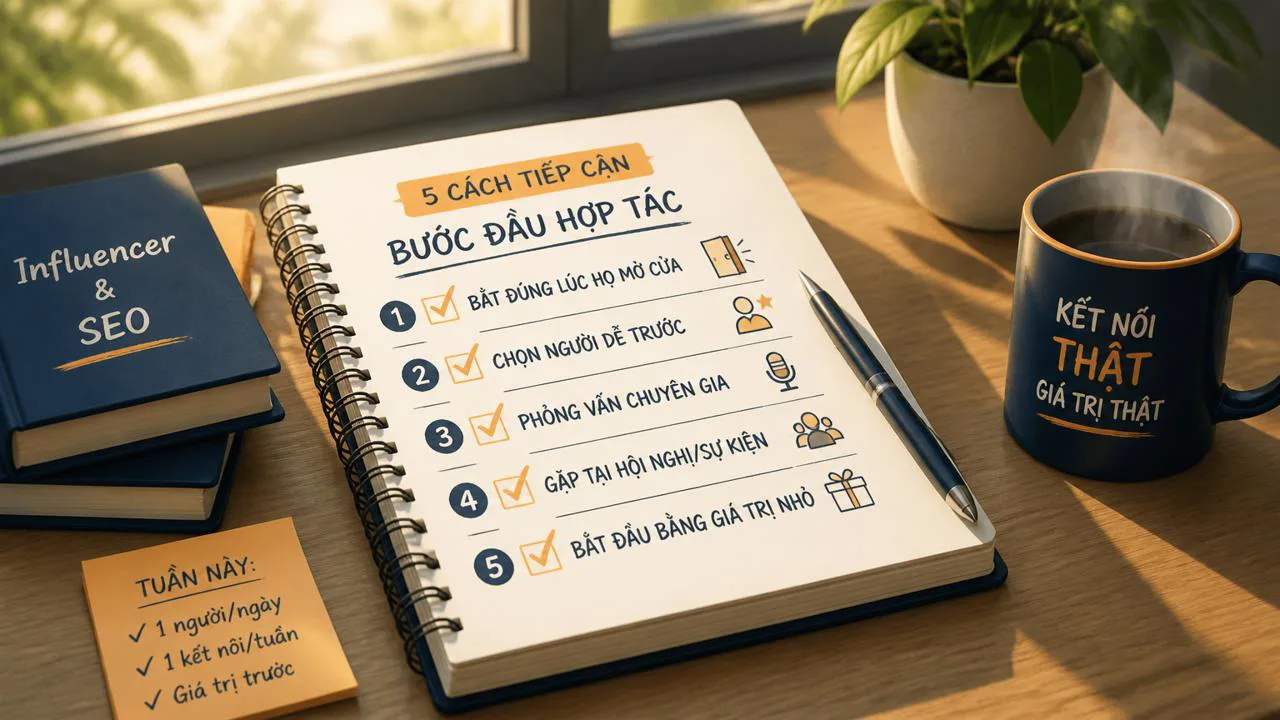 Sổ tay checklist 5 việc cần làm trong tuần để bắt đầu với influencer