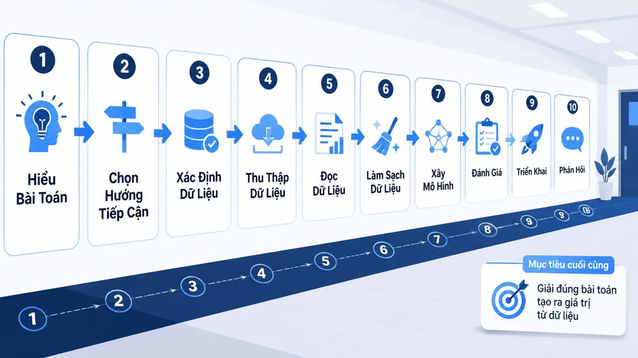 Sơ đồ 10 bước Data Science Methodology