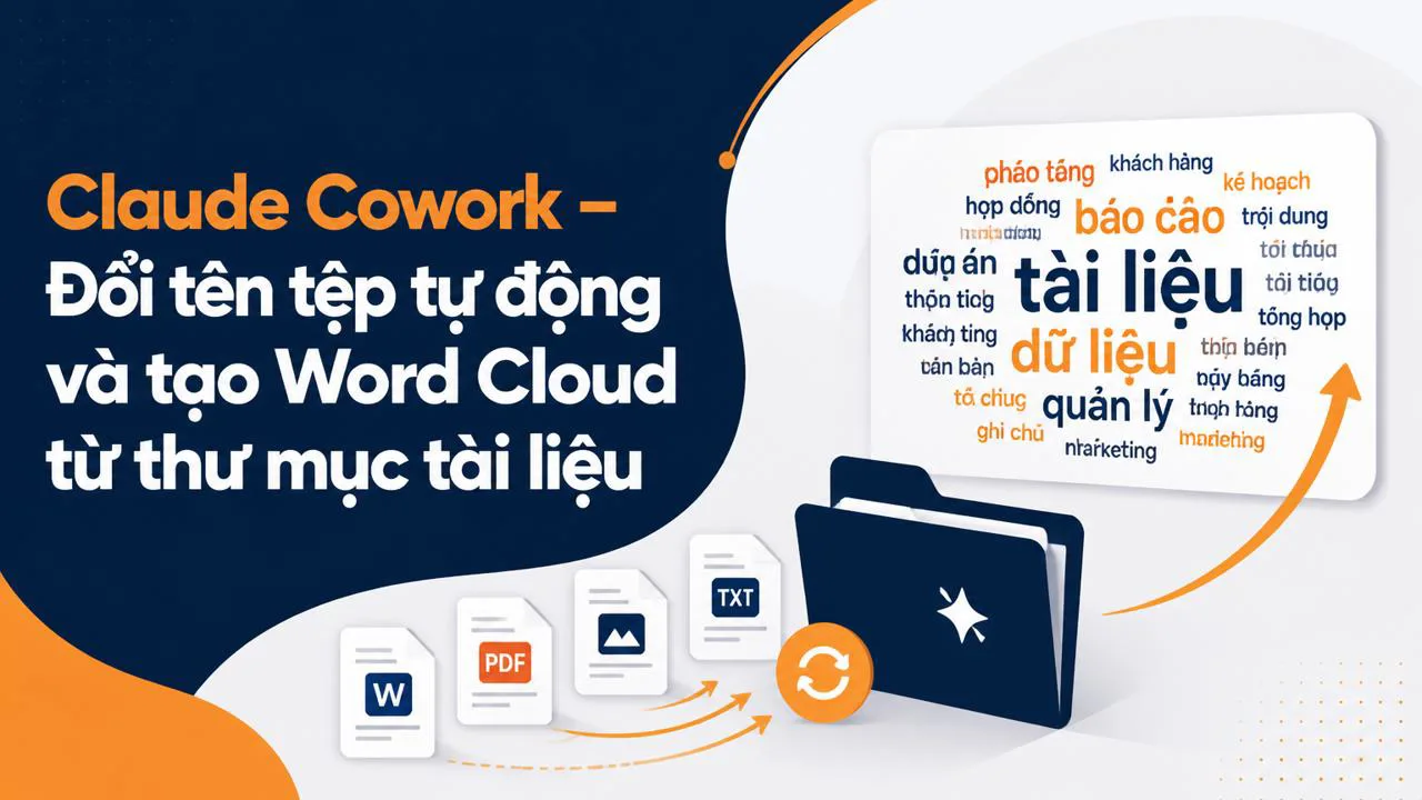 Claude Cowork – Đổi tên tệp tự động và tạo Word Cloud từ thư mục tài liệu