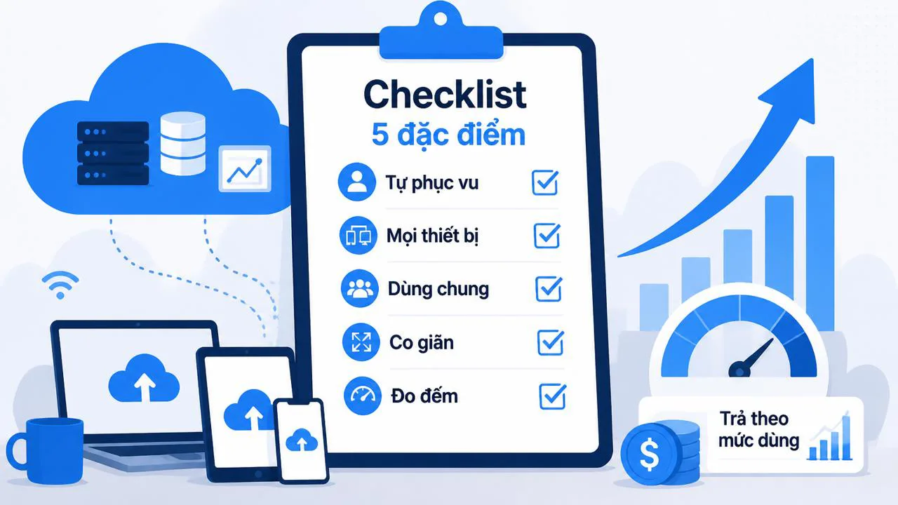 Checklist năm đặc điểm cloud computing