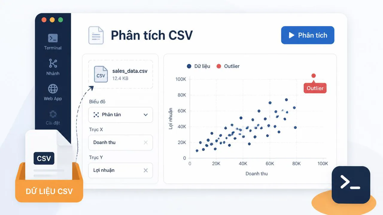 Biểu đồ phát hiện outlier trên web app nền sáng