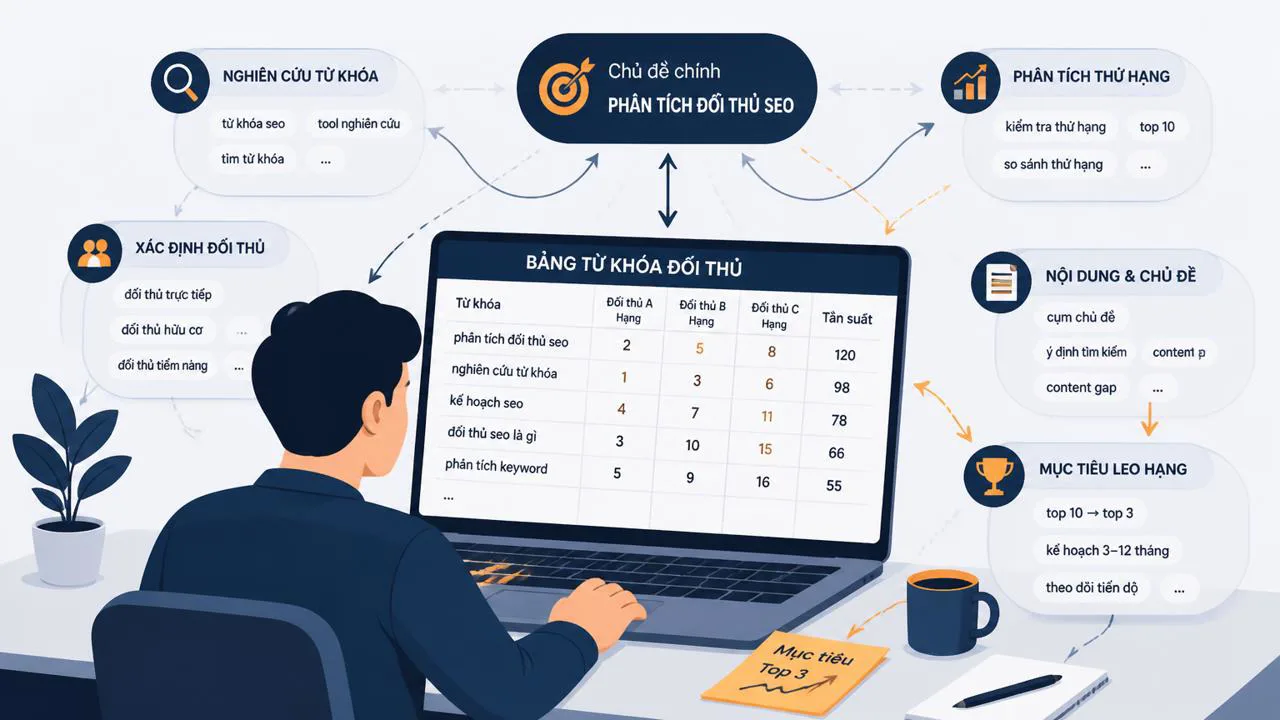 Minh họa gộp nhóm từ khóa theo ngữ nghĩa trên Google