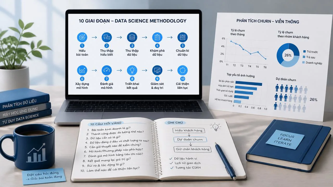 Minh hoạ data scientist làm việc theo methodology