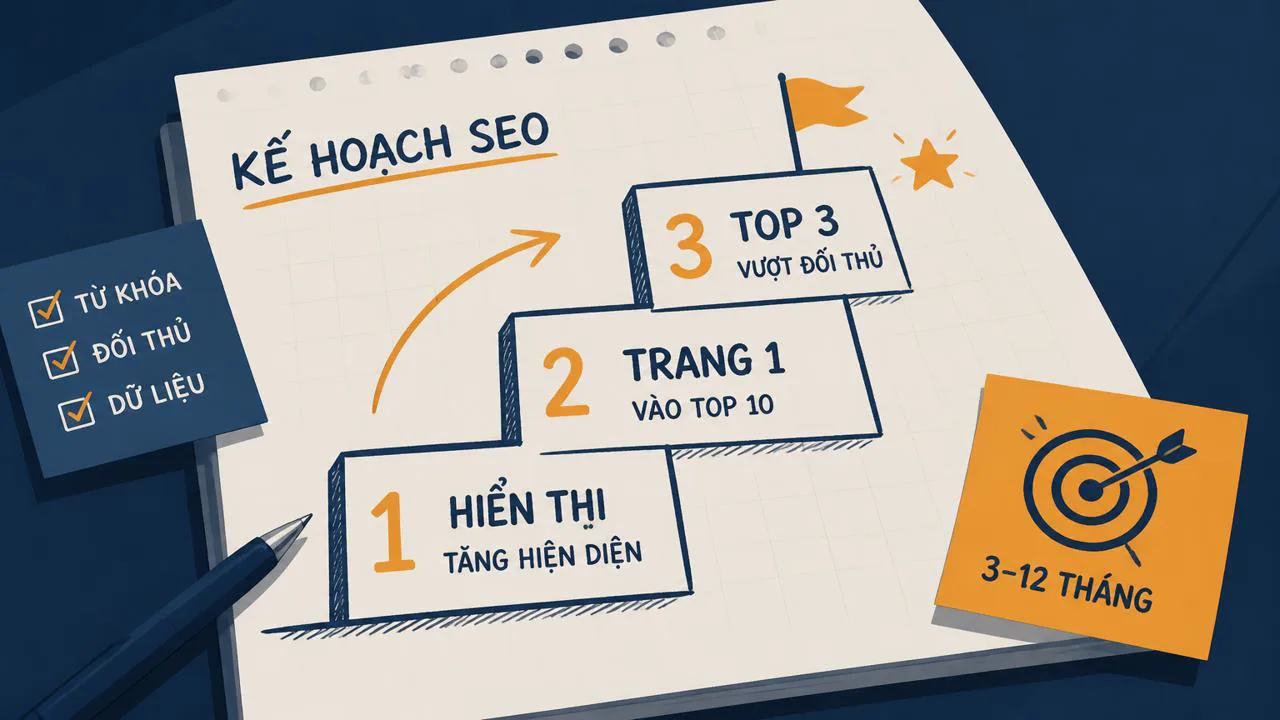 Minh họa mục tiêu SEO leo nấc thang