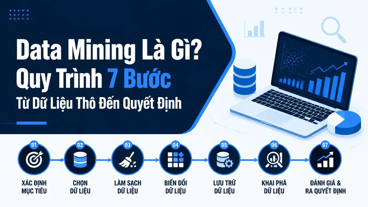 Data Mining Là Gì? Quy Trình 7 Bước Từ Dữ Liệu Thô Đến Quyết Định