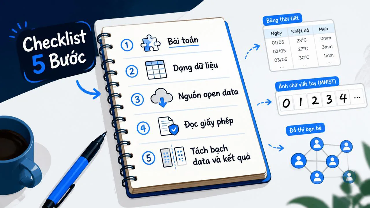 Checklist 5 bước trước khi dùng data set
