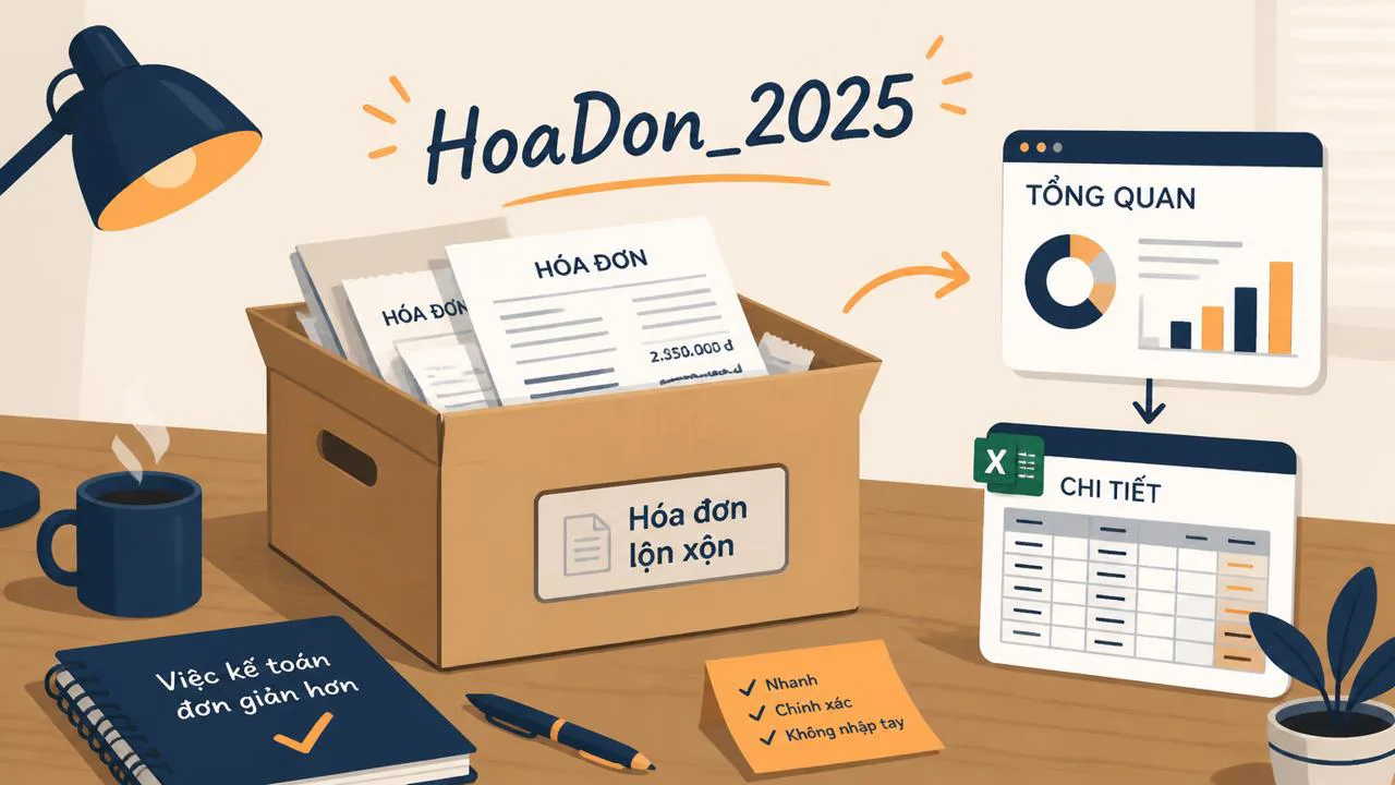 Minh họa folder hóa đơn gom riêng
