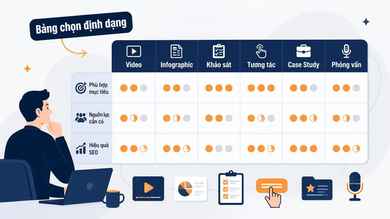 Bảng tự chấm chọn định dạng nội dung