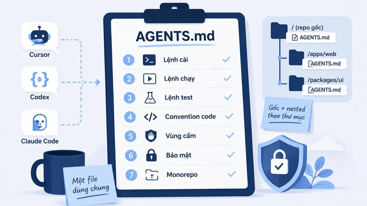 Checklist nên ghi trong AGENTS.md