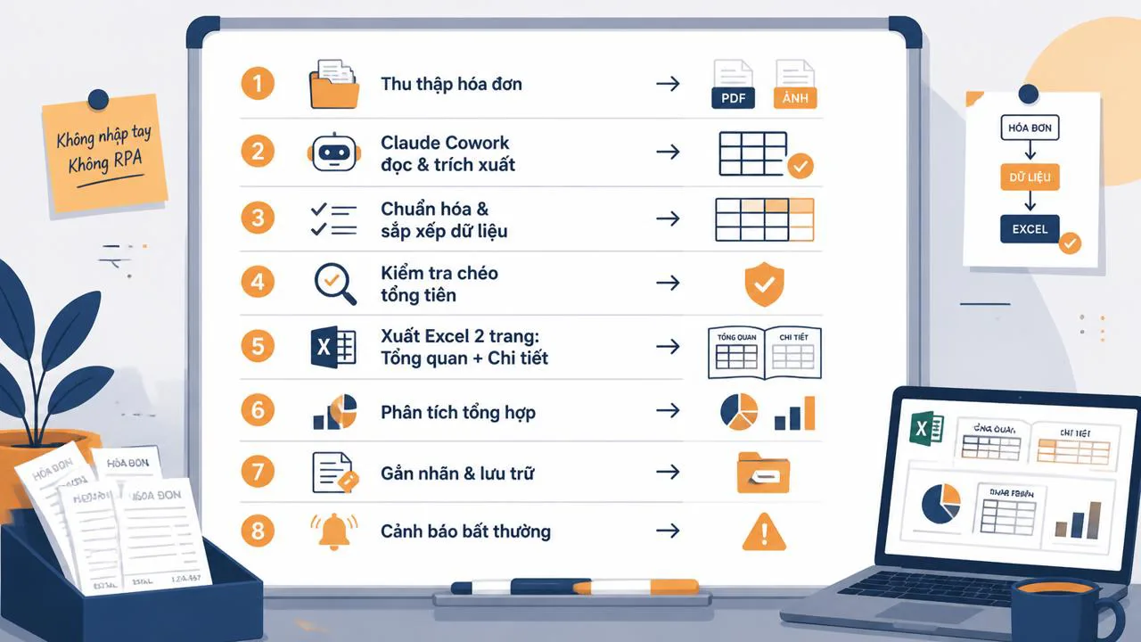 Minh họa checklist 8 bước