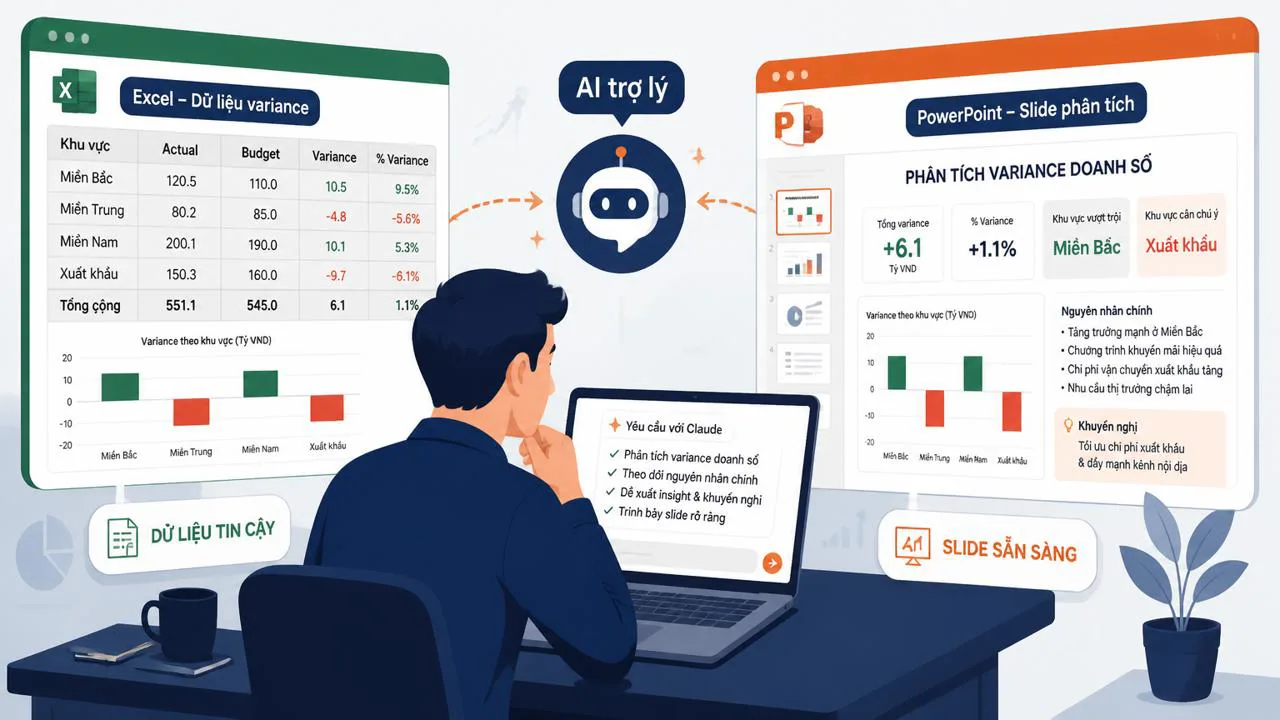 Người làm tài chính dựng slide variance
