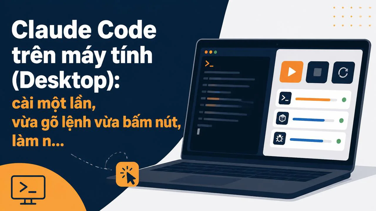 Claude Code trên máy tính (Desktop): cài một lần, vừa gõ lệnh vừa bấm nút, làm nhiều việc cùng lúc