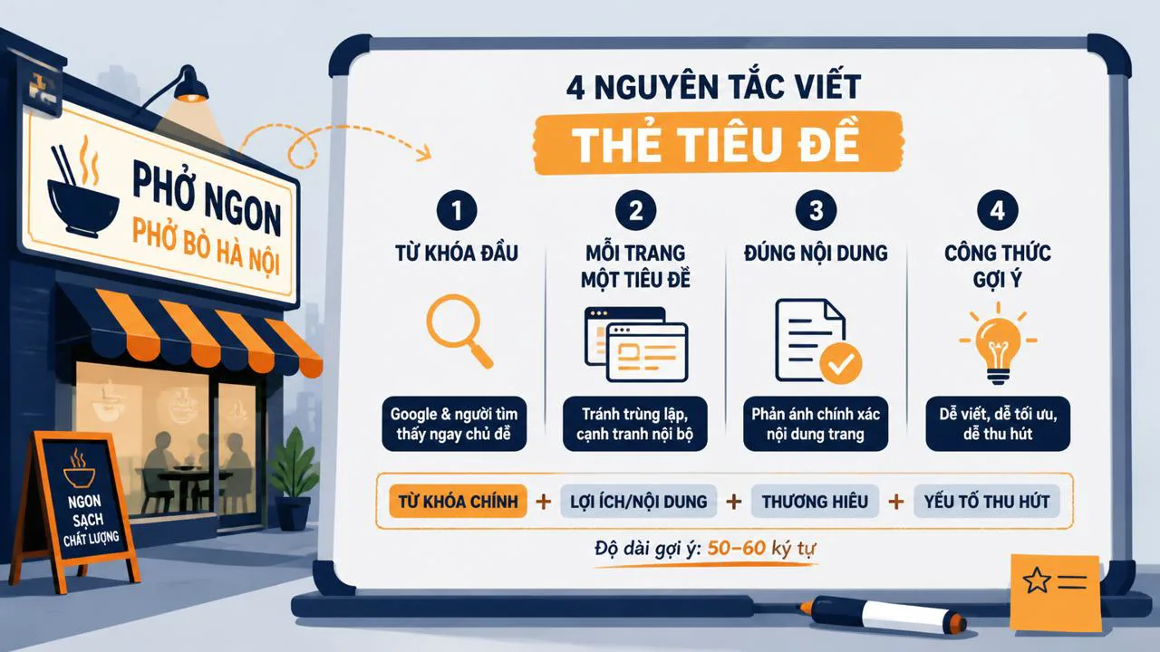 Bốn nguyên tắc viết thẻ tiêu đề chuẩn SEO