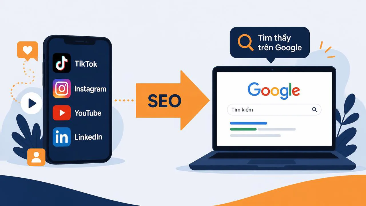 Sơ đồ kết nối social media và SEO