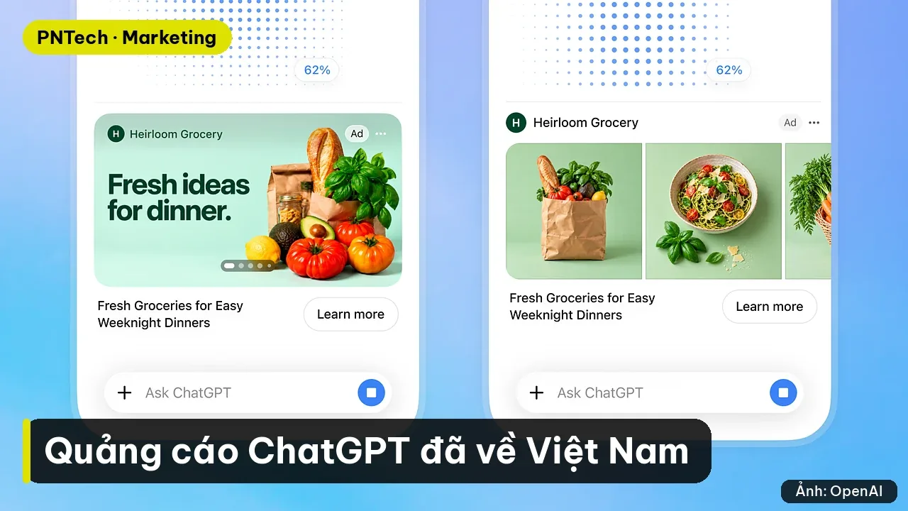 Quảng cáo ChatGPT đã chạy ở Việt Nam: ai thấy, doanh nghiệp chạy thử và đo hiệu quả thế nào?