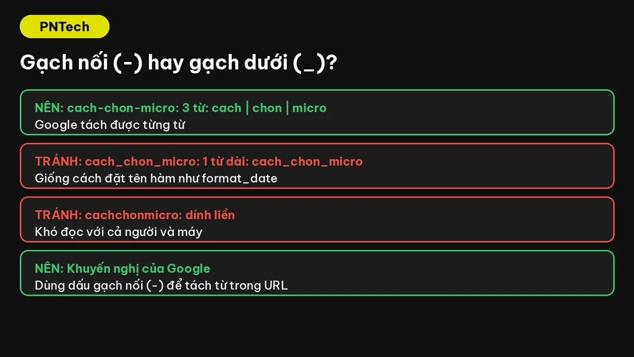 Gạch nối và gạch dưới trong URL: Google tách từ với gạch nối, đọc gạch dưới như một từ dài