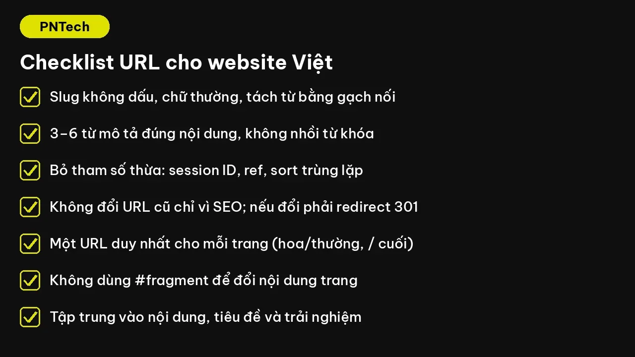 Checklist đặt URL chuẩn SEO cho website tiếng Việt